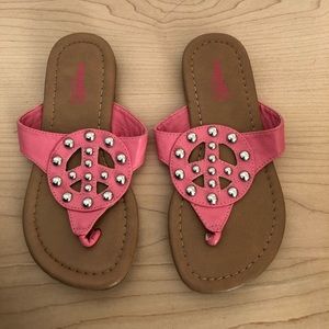 Peace sign flip flop sandals