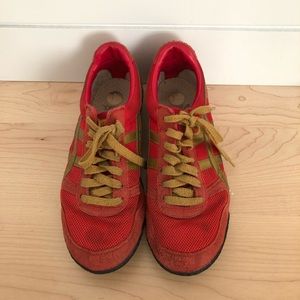 Red and Gold ASICS Sneakers