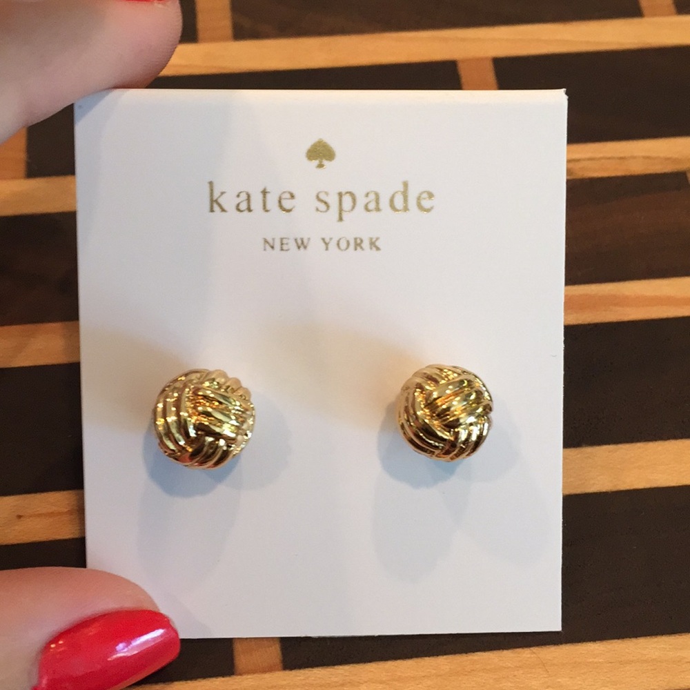Kate Spade GOLD knot ball earrings