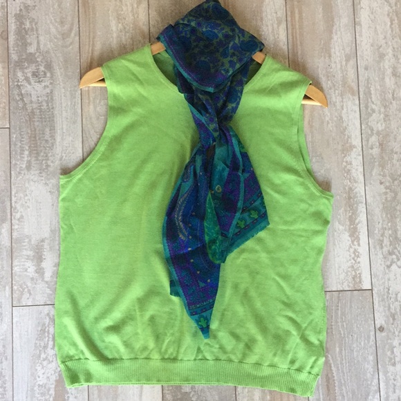 Liz Claiborne Tops - Liz Claiborne Green Cotton Sleeveless Top.17371