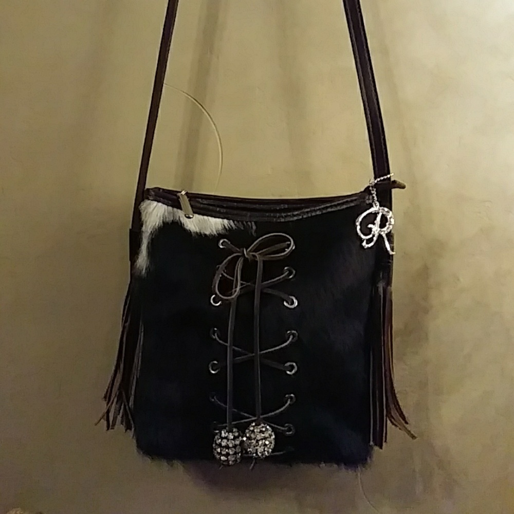 RAVIANI Cross Body Leather Hair On Hide Handbag