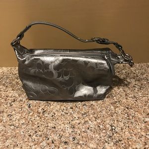 Coach silver baguette pouch
