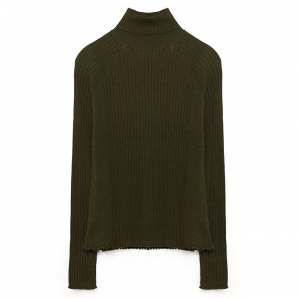 Zara Ribbed High Collar sweater Size S