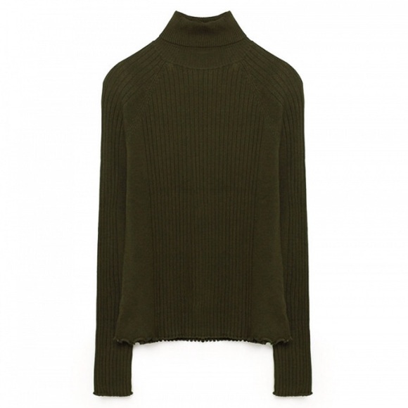 Zara Ribbed High Collar sweater Size S - Picture 1 of 6