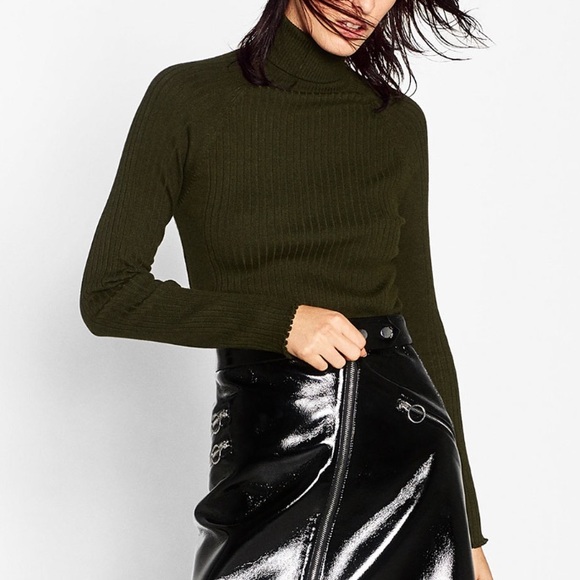 Zara Ribbed High Collar sweater Size S - Picture 2 of 6
