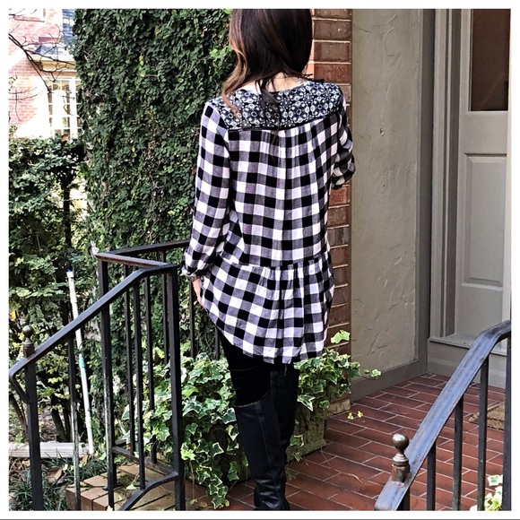 Plaid tunic top with side pockets - Picture 6 of 8
