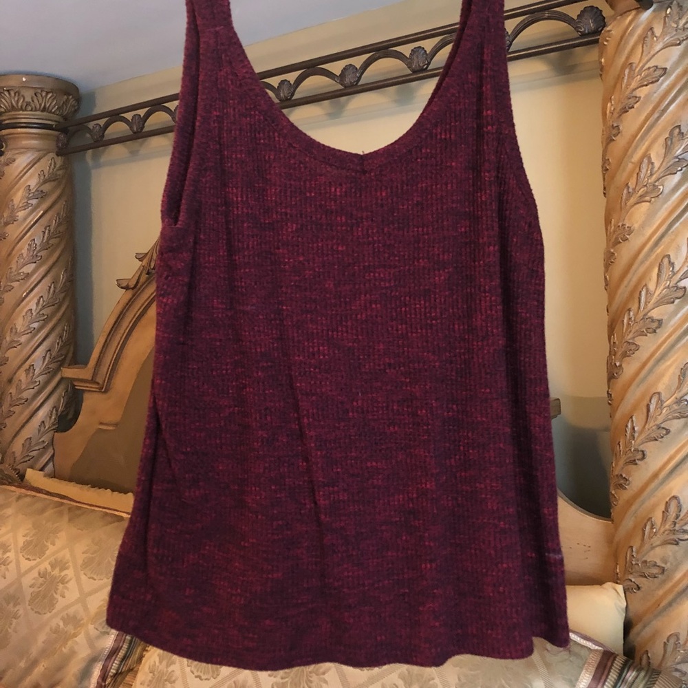Maroon knit tank top