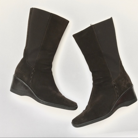 Aquatalia Shoes - Aquatalia Brown Suede Wedge Boots