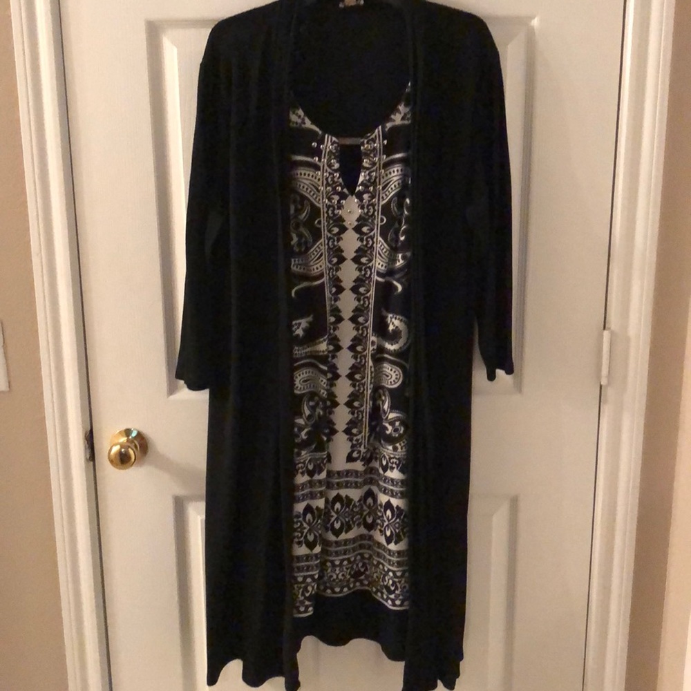 Black and white sweater dress