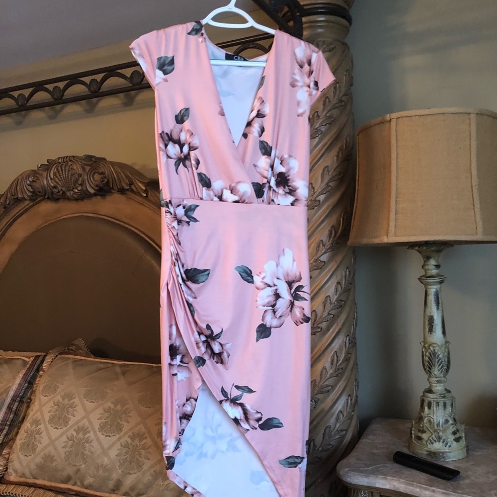 Asymmetrical floral dress