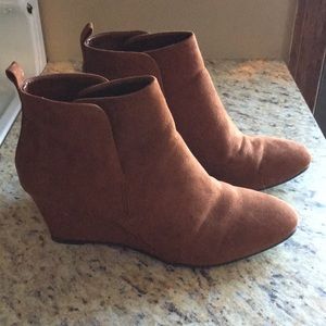F21 Brown Suede Booties