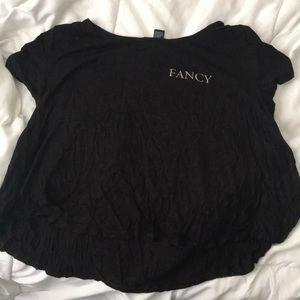 Black fancy crop top