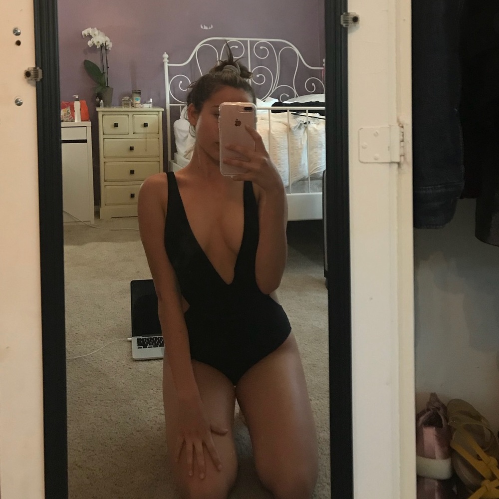Zara Black Bandage One Piece Bikini