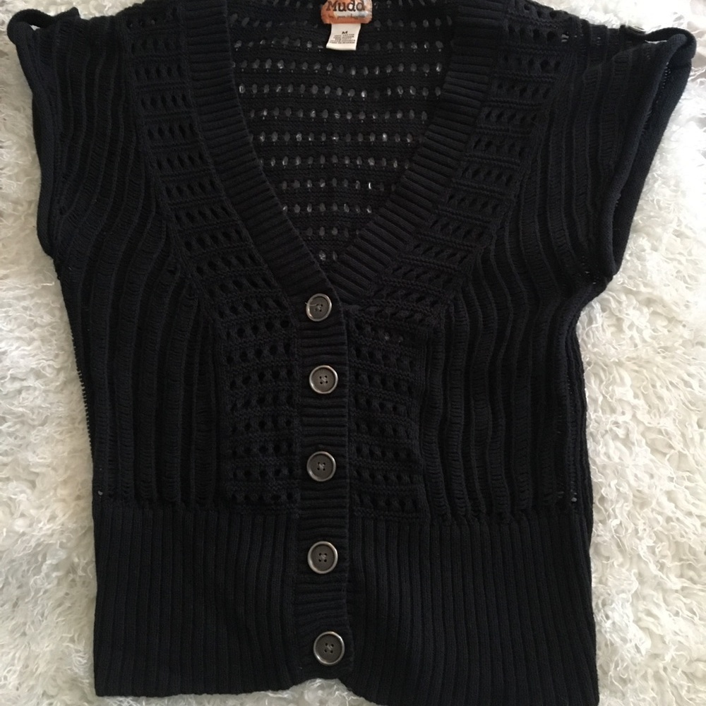 Cute Black Sweater Crop Top