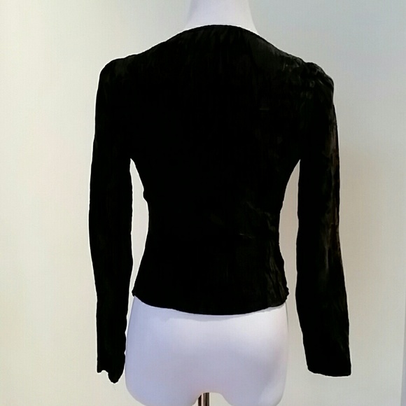 Miss Selfridge black crush velvet boned top. - Picture 5 of 7