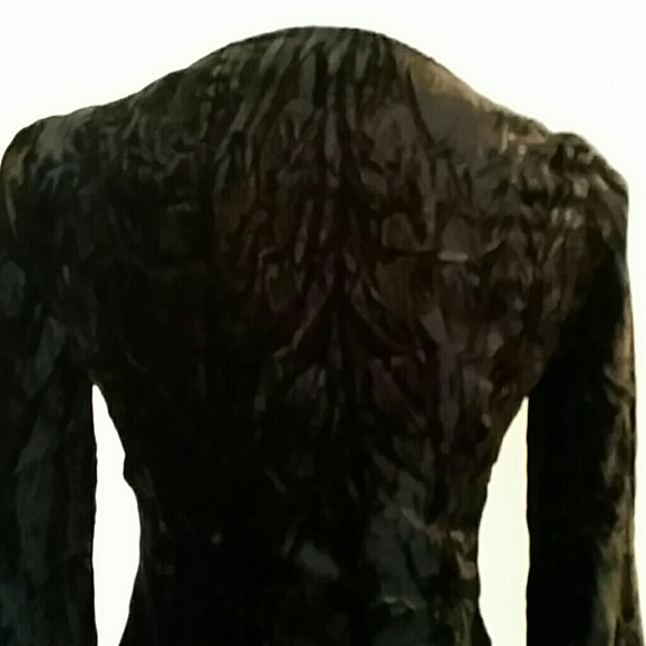 Miss Selfridge black crush velvet boned top. - Picture 6 of 7