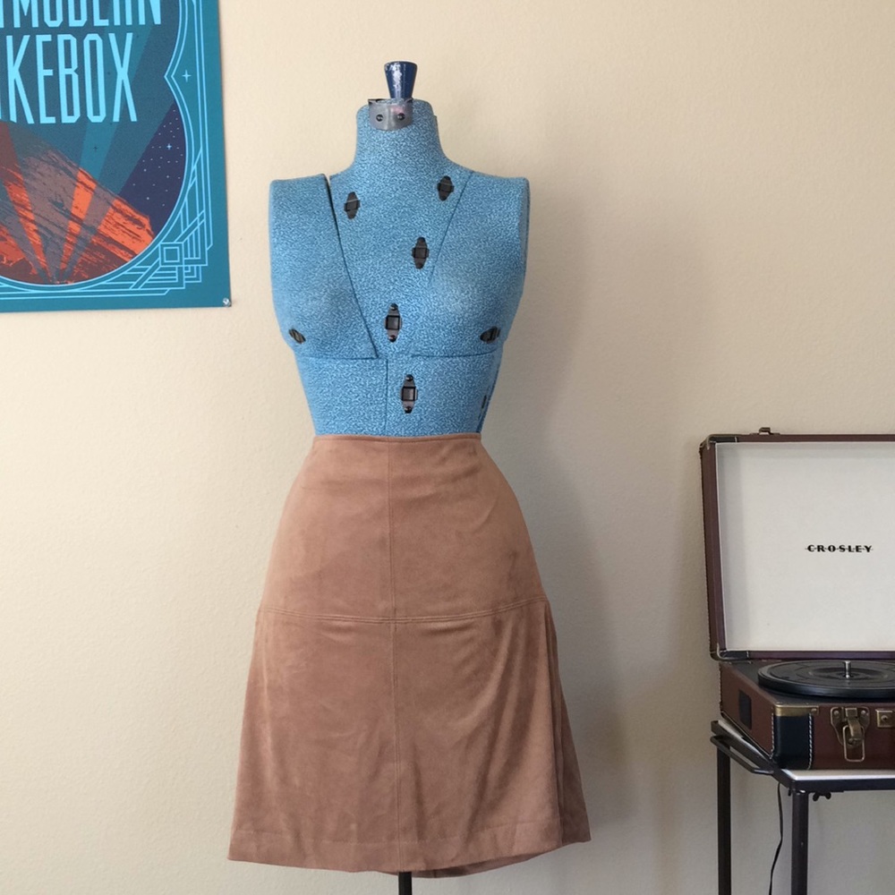 Suede and the City Skirt in Tan