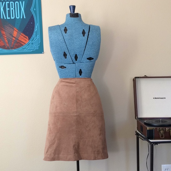 Suede and the City Skirt in Tan - Picture 2 of 3
