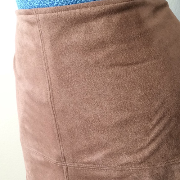 Suede and the City Skirt in Tan - Picture 3 of 3