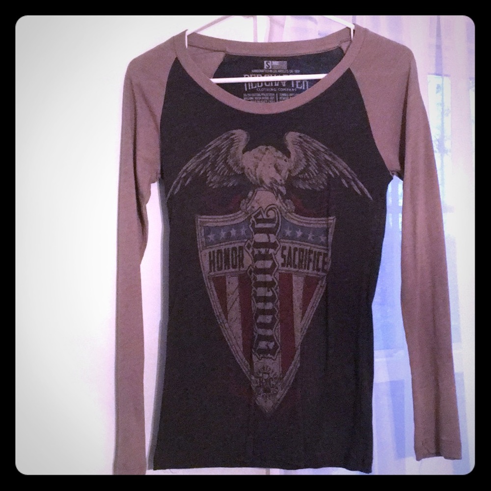 Only wore once. Red chapter long sleeve shirt