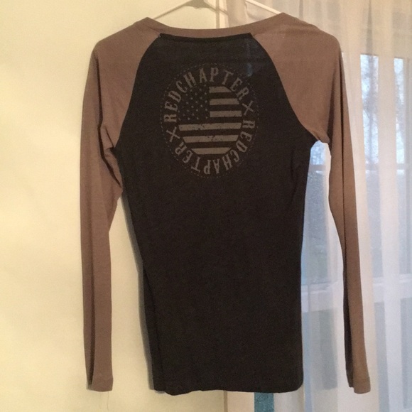 Only wore once. Red chapter long sleeve shirt - Picture 2 of 2