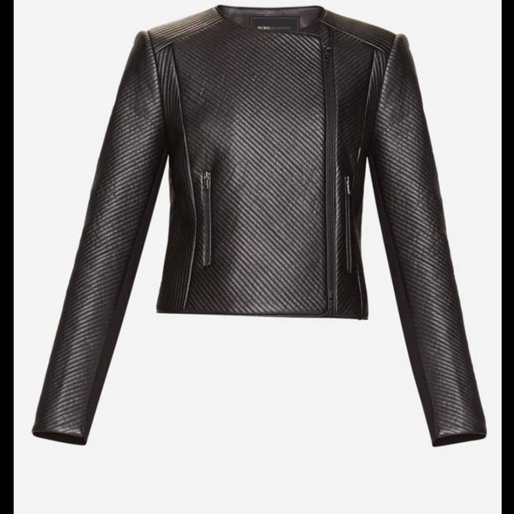 BLACK BCBG Bryden Faux-Leather Jacket