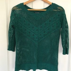 Dark teal American Eagle Outfitters cotton sweater