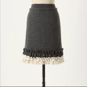NWT Anthropologie Tria boiled wool ruffle skirt