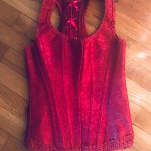 Racerback brocade corset