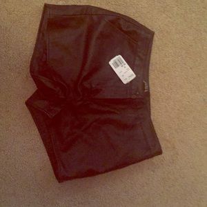 Faux leather black shorts