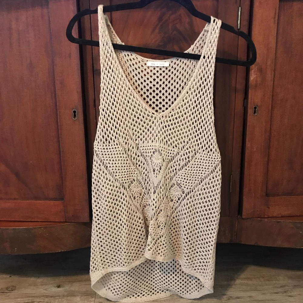 Crochet Tank in beige