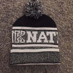 Pink nation💓🖤black beanie with pom pom