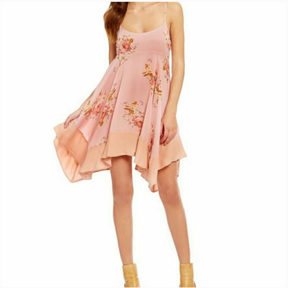 Free People Pink Handkerchief Dress