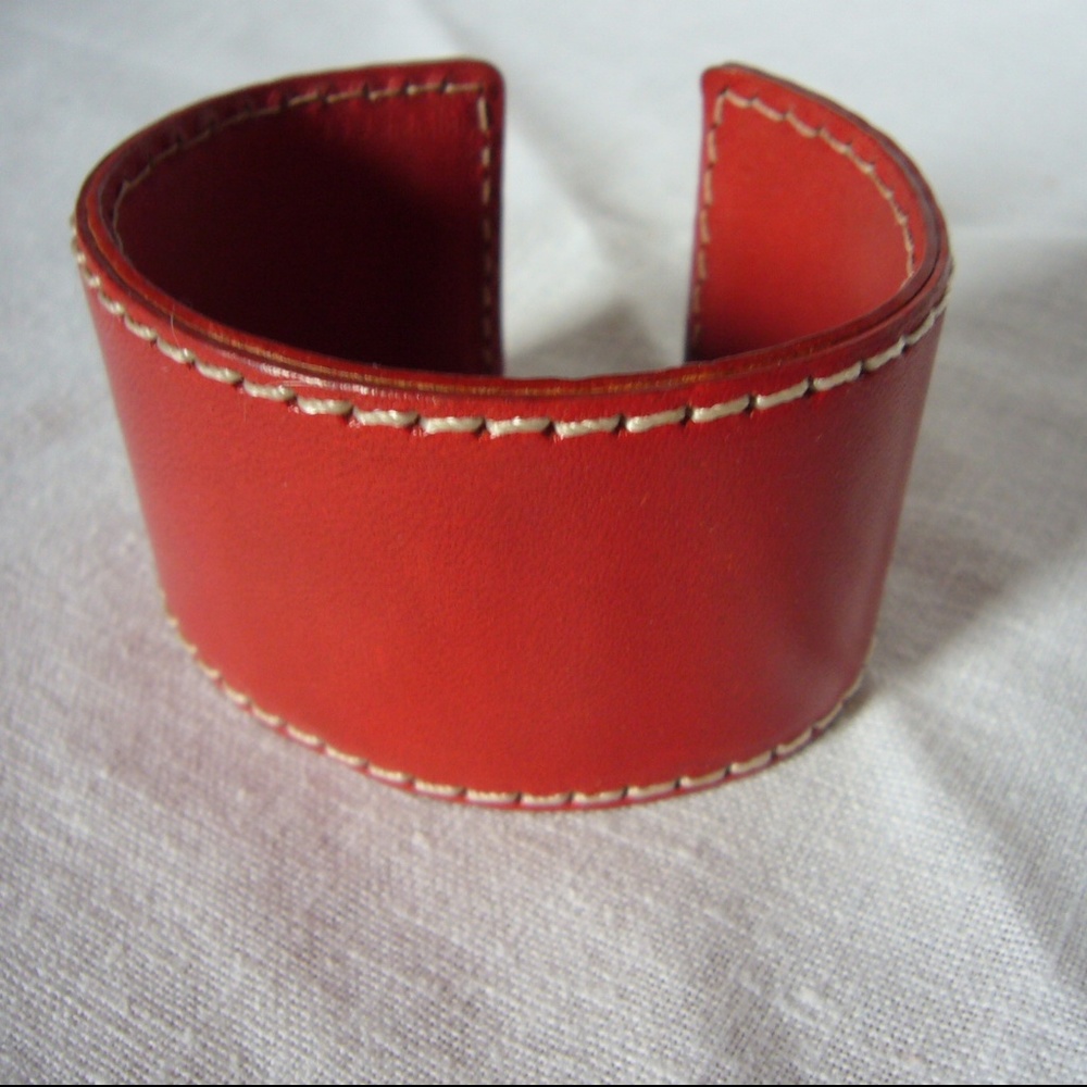 Red Leather Cuff Bracelet
