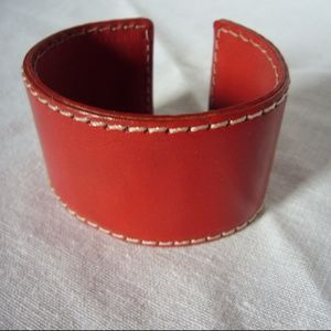 Red Leather Cuff Bracelet