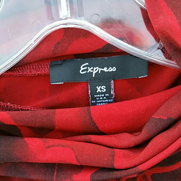 Express sleeveless Valentine’s Red w/black roses or Christmas roses. Extra small - Picture 4 of 7