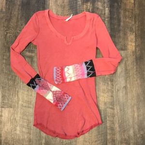 Free People Henley Cuff Shirt