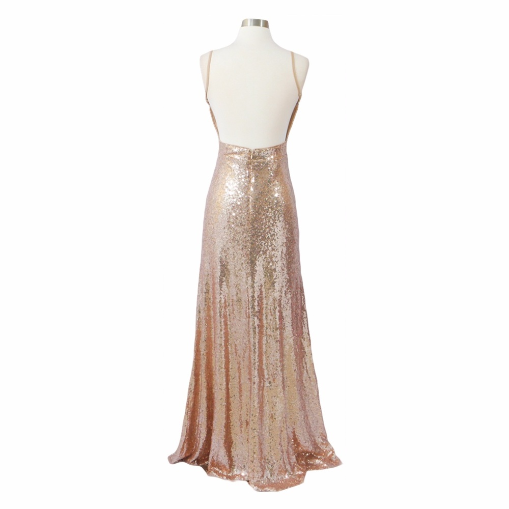 ❗️Rose Gold Backless Spaghetti Strap Sequin Dress - Picture 8 of 8