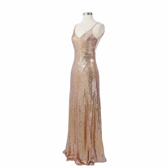 ❗️Rose Gold Backless Spaghetti Strap Sequin Dress - Picture 7 of 8