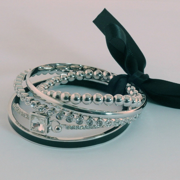 NWT silver bracelet set of 5 with crystal WHBMB2 - Picture 6 of 6