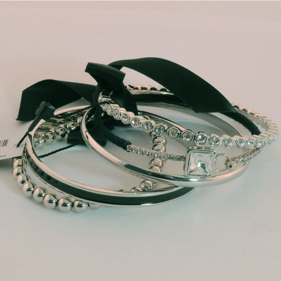 NWT silver bracelet set of 5 with crystal WHBMB2 - Picture 5 of 6