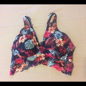 🌺Pink Floral Lace Push Bralette