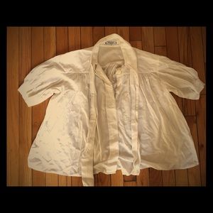 Yves Saint Laurent Vintage flowery blouse with bow