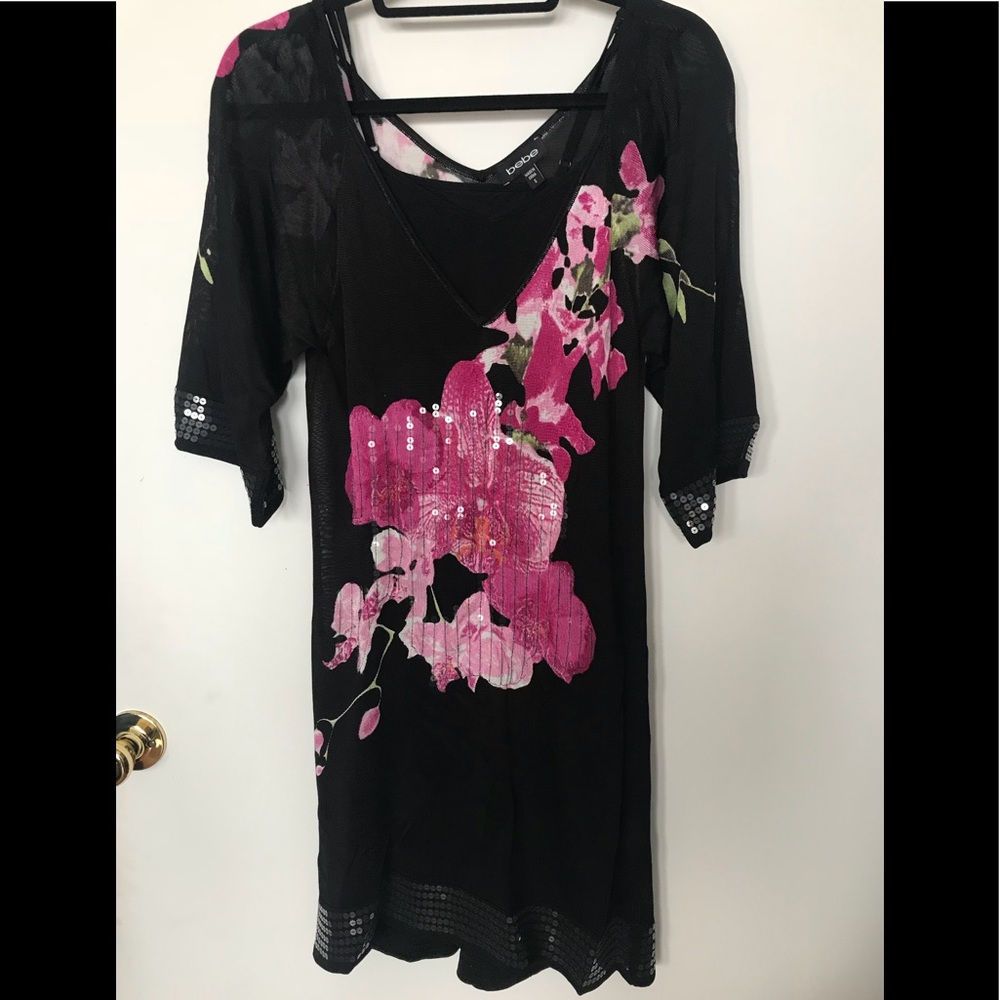 Bebe Floral Formal Dress 🌺🖤