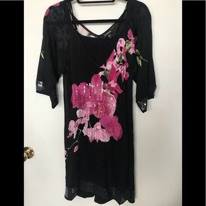 Bebe Floral Formal Dress 🌺🖤