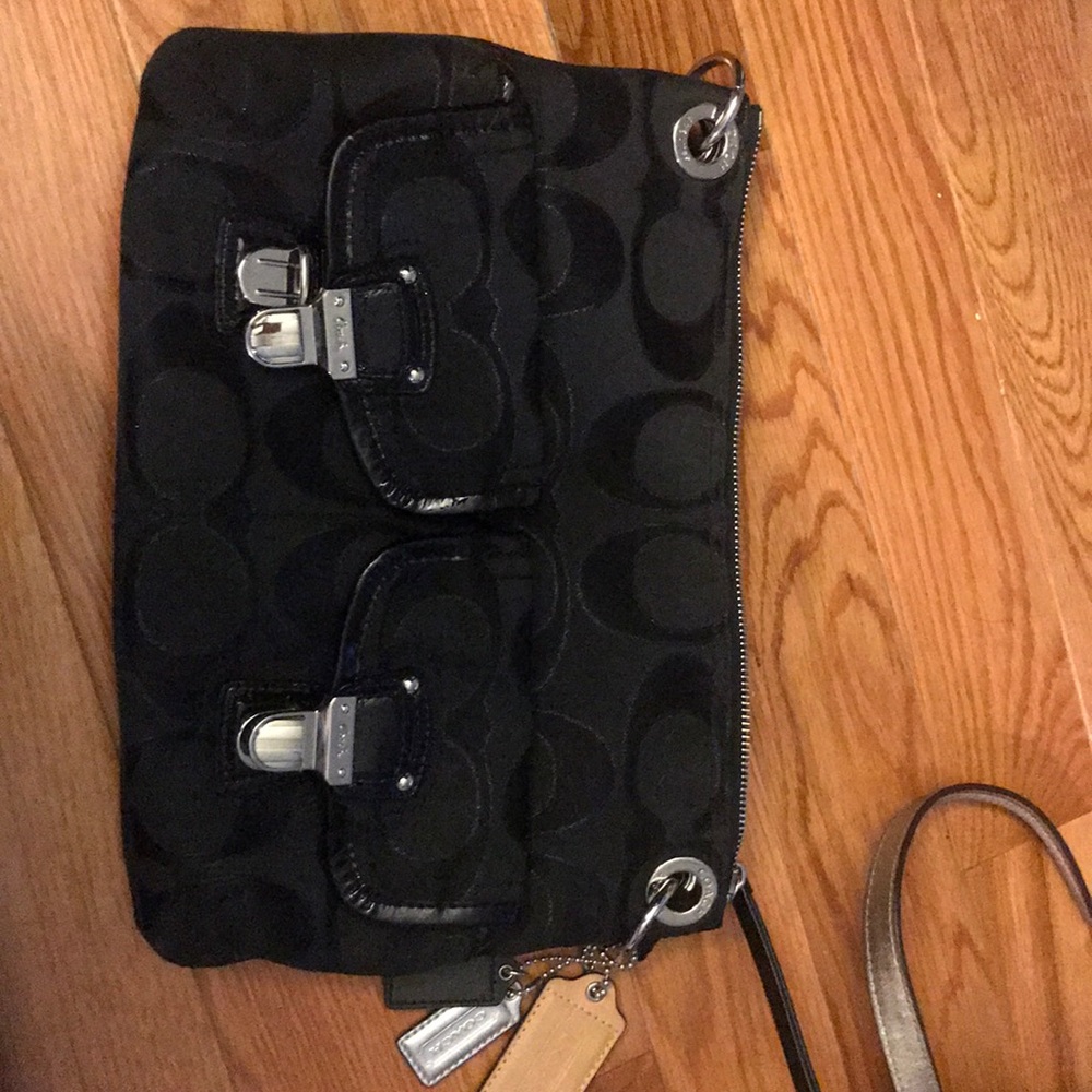 Barely used black medium coach purse