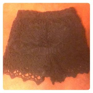 Black lace shorts
