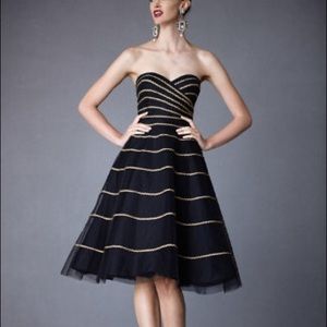 Anthropologie Hitherto Strapless Black Tulle Dress