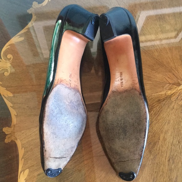 Ferragamo vintage blk. Patent leather Pumps. Sz 10 - Picture 3 of 6