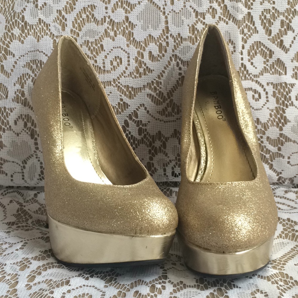 Bamboo Glitter Platform Heel